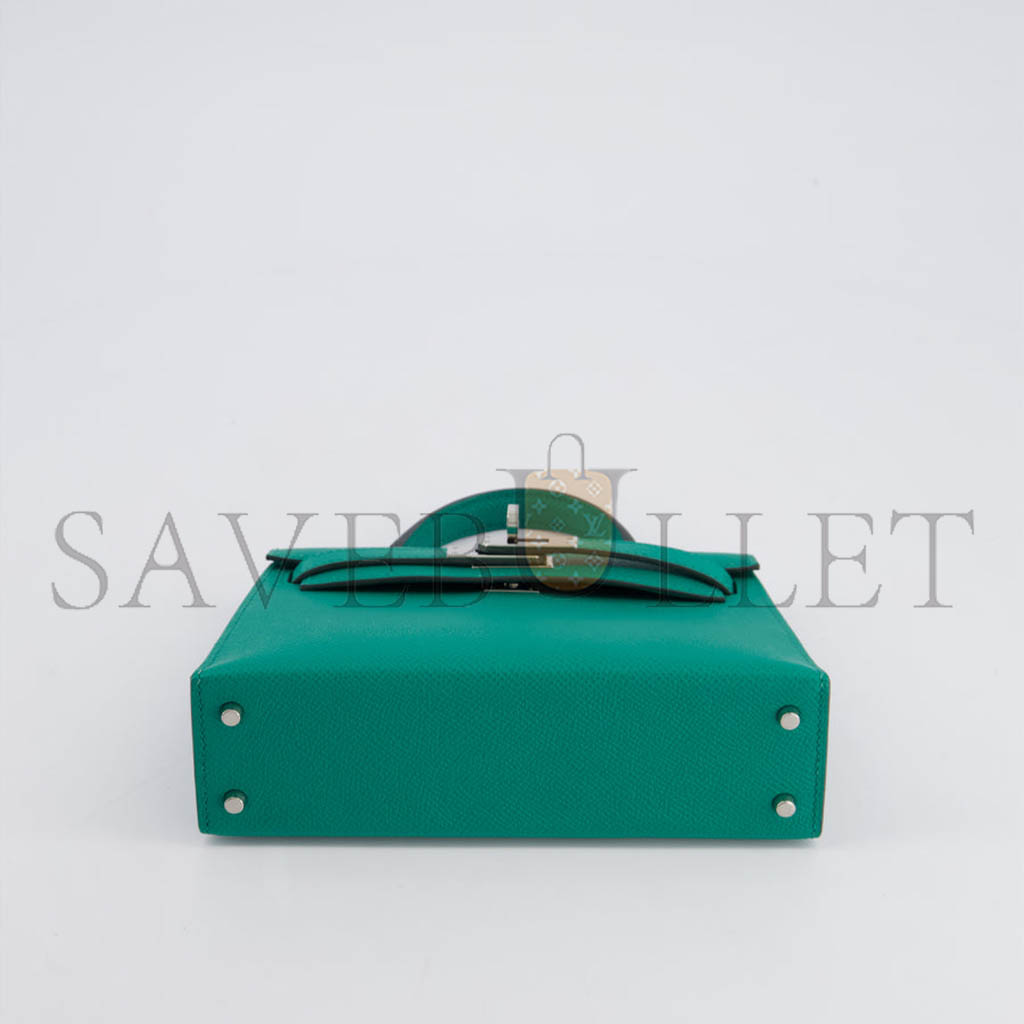 HERMÈS MINI KELLY II BAG EPSOM MALACHITE (19*12*5.5cm) 